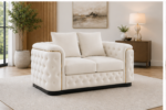 Modern White Chesterfield Luxury 2 Seater Sofa - Image 2