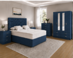 Designer Blue Bedroom Furniture Collection - Wardrobe, Chest & Side Tables