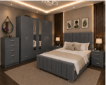 Premium Luxury Bedroom Set with 6 Door Wardrobe - Image 4