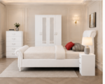 Elegant Bedroom Suite with Bed, Wardrobe and Drawers - Image 2