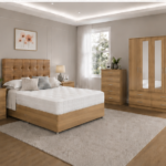 Premium Oak Bedroom Set with Chest of Drawers & Side Tables, Wardrobe