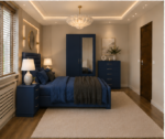 Luxury Bed Set with 2 Door Wardrobe, 5 Drawer Chest & Side Tables - Image 2