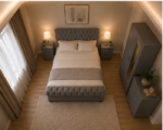 Premium Grey Double Bedroom Furniture Collection – Double Bed, Mirrored 2 Door Wardrobe, 5 Drawer Chest & Matching Bedside Tables - Image 3