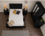 Complete Black Bedroom Set | 3 Door Mirror Wardrobe with Storage Bed - Image 5