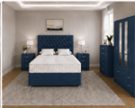 Designer Blue Bedroom Furniture Collection - Wardrobe, Chest & Side Tables - Image 2