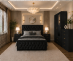Aesthetic Bedroom Set with 2 Door Wardrobe, 5 Drawer Chest and Side Tables - Image 4