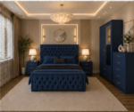 Luxury Bed Set with 2 Door Wardrobe, 5 Drawer Chest & Side Tables - Image 4