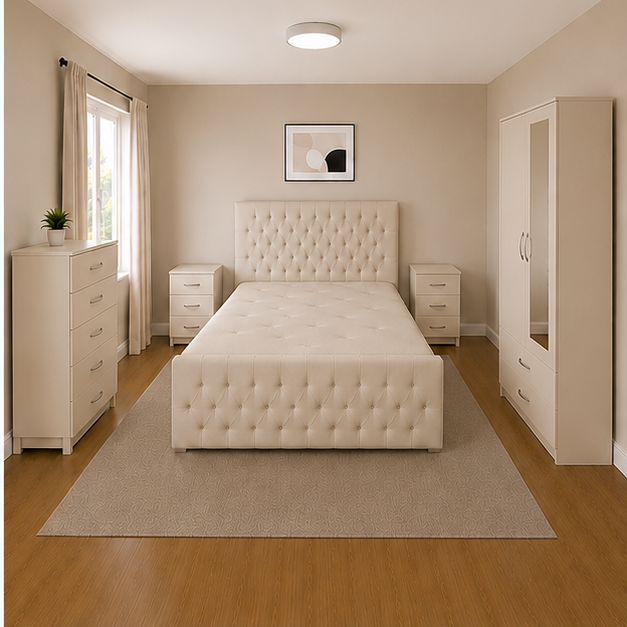 bottom_right(1) Luxury Walnut Bedroom Set with 2 Door Wardrobe & Storage Chest - Image 1