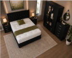 Luxury 4 Door Bedroom Set with Bed, Side Tables & Chest of Drawers - Image 4