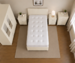 Complete Cream Bedroom Suite - 3 Door Wardrobe with Chest Drawers & Bed Side Tables - Image 5