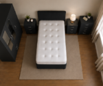Luxury Black Bedroom Set - Mirror Wardrobe & Bedside Cabinets - Image 3