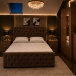Elegant Upholstered Bed Room Set with Matching Storage Furniture