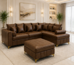 4 seater sofa for spacious homes - Lilly 4 seater brown colour sofa