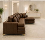 4 seater sofa for spacious homes - Lilly 4 seater brown colour sofa - Image 4