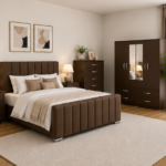 Elegant Panel Bed & Wardrobe Set - Complete Modern Bedroom Solution