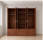 Spacious 6 Door Mirror Wardrobe with Drawers - Luxury 6 Door Wardrobe with 6 Storage Drawers - Image 3