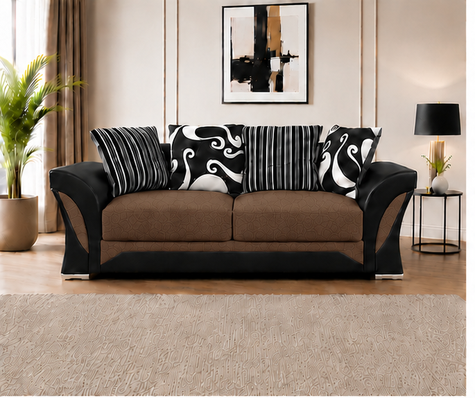 brown_sofa_view_1 Shannon 3 Seater Sofa - Shannon Classic Comfort Sofa - Shannon Contemporary 3 Seater Sofa - Image 1