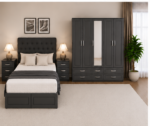 Contemporary Bedroom Set with Bed and Coordinated Storage Units - Image 3