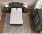 Family Charcoal Bedroom Set - Spacious Wardrobe, Chest & Side Tables - Image 2