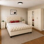 Luxury Sleigh Bed & Wardrobe Set  - Elegant Sleigh Bedroom Furniture Set - Classic Sleigh Bed & Storage Set