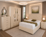 Premium Luxury Bedroom Collection – Bed, 4 Door Wardrobe & Drawers - Image 2