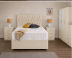 Luxury Cream Color Bedroom Collection - Wardrobe, Chest Drawers & Storage Bed - Image 5