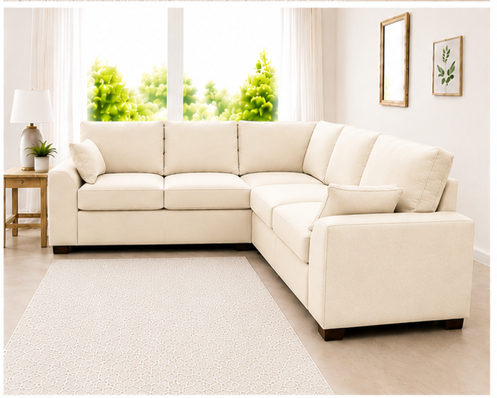 Cream Colour 5-Seater Corner Sofa