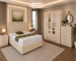 Premium Luxury Bedroom Collection – Bed, 4 Door Wardrobe & Drawers - Image 4