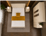 Stylish Complete Cream Color Bedroom Suite - with Mirrored Wardrobe, Side Tables & Chest of Drawers - Image 3