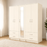 Modern Family 5 Door Wardrobe Organizer - Large Capacity 5 Door Wardrobe with Mirror