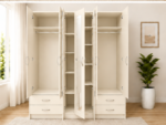 Modern Family 5 Door Wardrobe Organizer - Large Capacity 5 Door Wardrobe with Mirror - Image 3