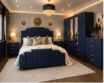 Designer Bedroom Set with 4 Door Wardrobe and Side Tables & Chest - Image 4