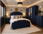 Designer Bedroom Set with 4 Door Wardrobe and Side Tables & Chest - Image 3