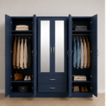 Premium 6 Door Wardrobe with 2 Mirror and 2 Storage Drawers - 6 Door Wardrobe with Mirrors - Image 3