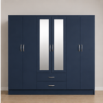 Premium 6 Door Wardrobe with 2 Mirror and 2 Storage Drawers - 6 Door Wardrobe with Mirrors - Image 5