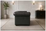 Deep Tufted Chesterfield Sofa for Small Living Spaces with dark grey colours - Image 4