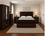 Premium 5 Door Wardrobe Set with Bed -Storage Furniture - Image 3