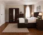 Premium 5 Door Wardrobe Set with Bed -Storage Furniture - Image 2