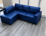 Blue Premium 4 Seater Leather Sofa - Image 2