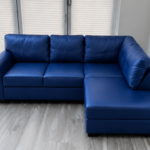 Blue Premium 4 Seater Leather Sofa