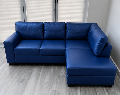 ffr Blue Premium 4 Seater Leather Sofa - Image 1
