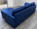 Blue Premium 4 Seater Leather Sofa - Image 4