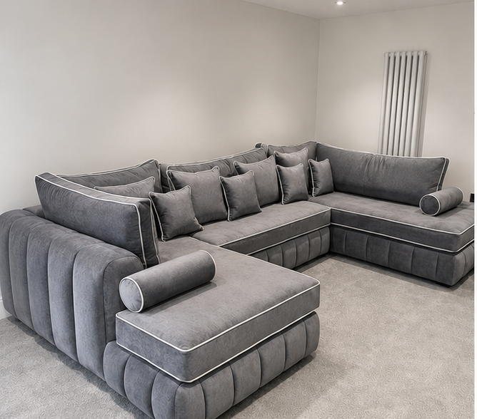 Lilly Fabric U Shape Sofa – Deep Seat Comfort
