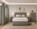 Premium Wooden Bedroom Suite – 4 Door Wardrobe, 5 Drawer Chest & Bedside Tables - Image 4