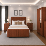 Elegant Modern Bedroom Suite with Upholstered Bed Frame