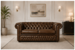 Premium Chesterfield Two-Seater Sofa - Classic Chesterfield Leather Couch