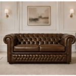 Premium Chesterfield Two-Seater Sofa with Rolled Back Arms