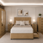 Contemporary Bedroom Collection – Double Divan, Bedside Tables & Storage Unit