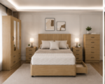 Contemporary Bedroom Collection – Double Divan, Bedside Tables & Storage Unit - Image 5
