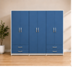 6 Door Wardrobe with 4 Drawers - Modern 6 Door Storage Wardrobe - Image 2